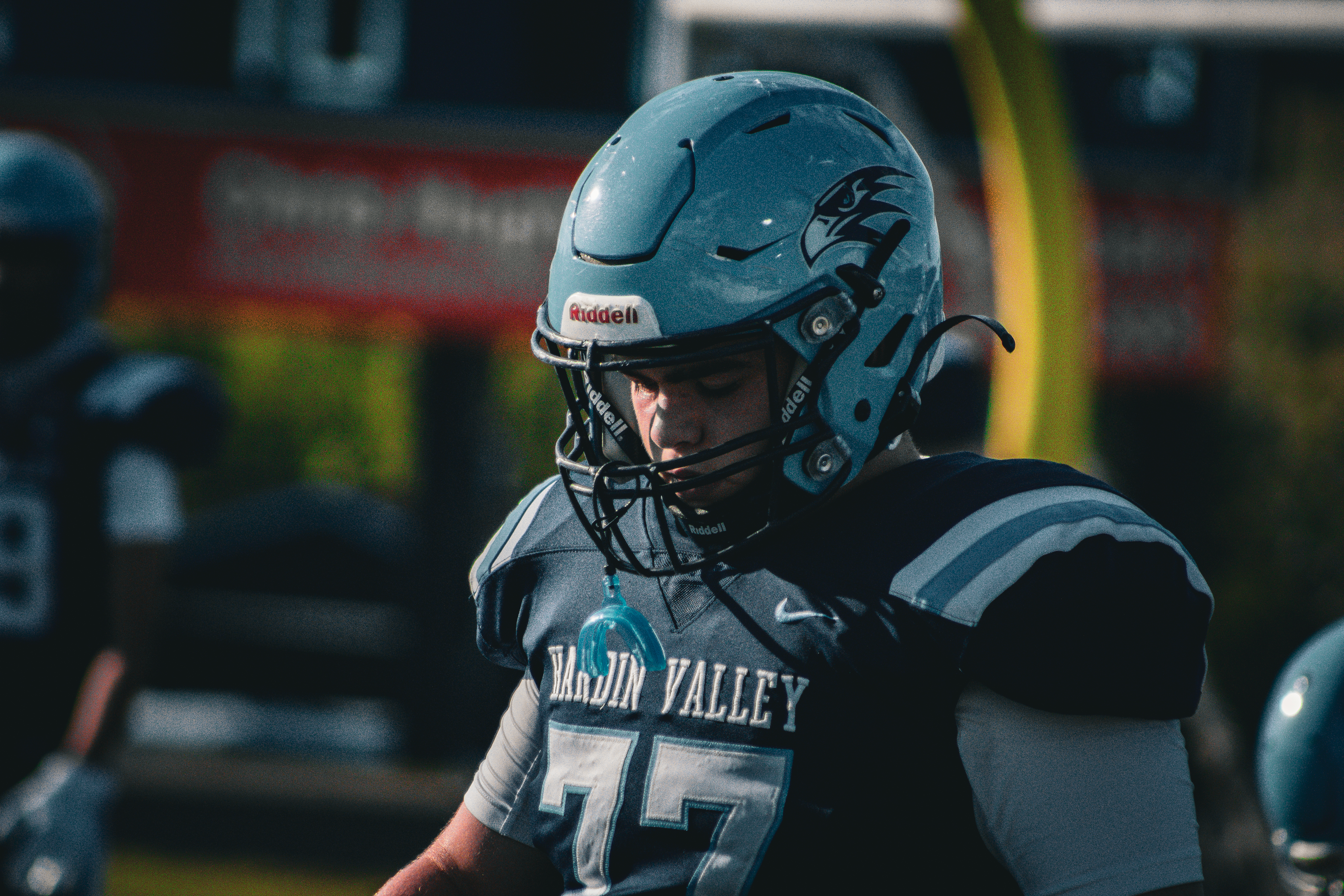 Hardin Valley athlete in helmet